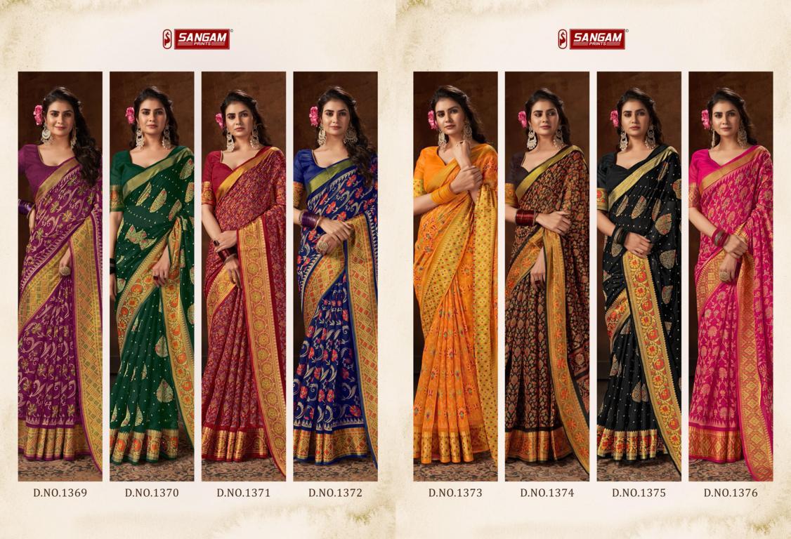 Sangam Harshita Fancy Festive Wear Printed Cotton Designer Saree Collection
